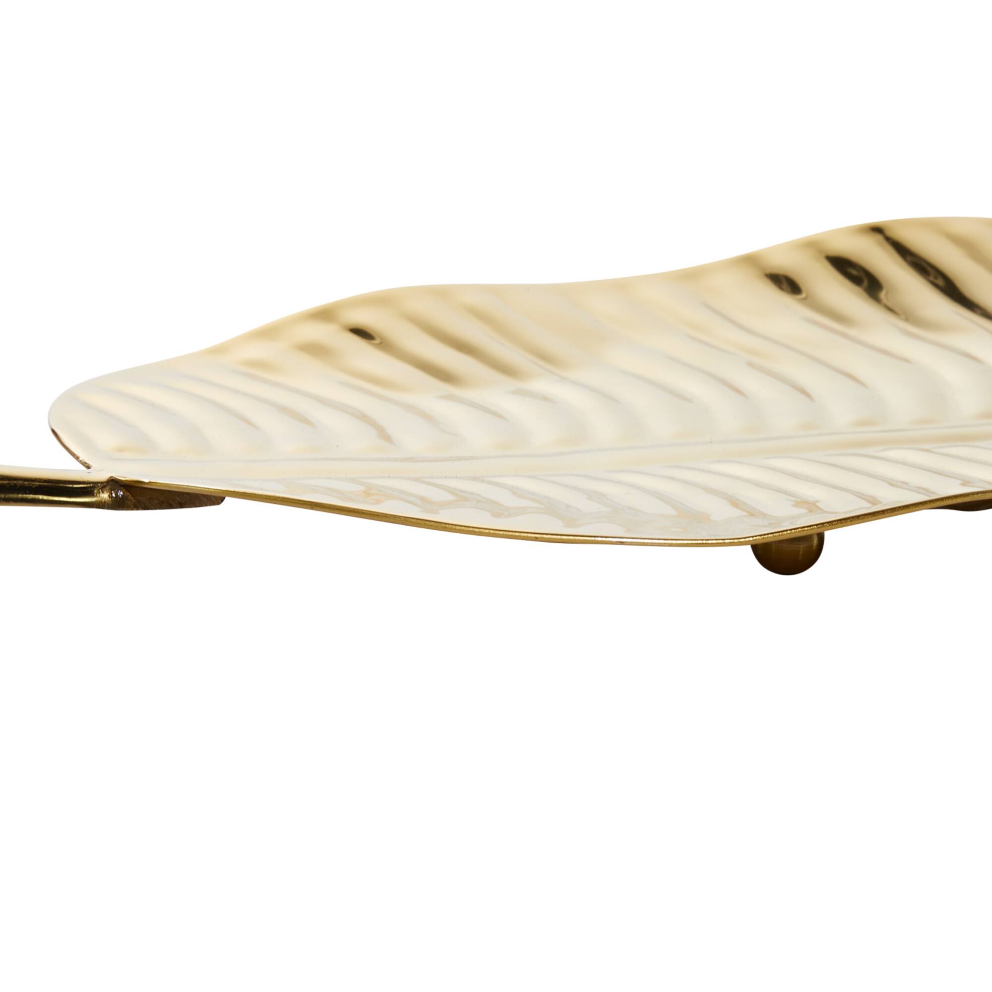 Set of 2" Gold Metal Contemporary Tray, 26" x 11"